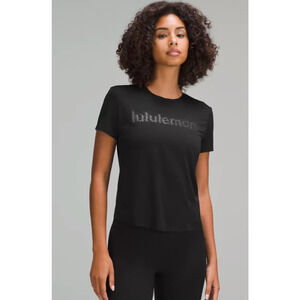 Lululemon Womens Ultralight Reflective Running T-Shirt 12 Black Workout Athletic